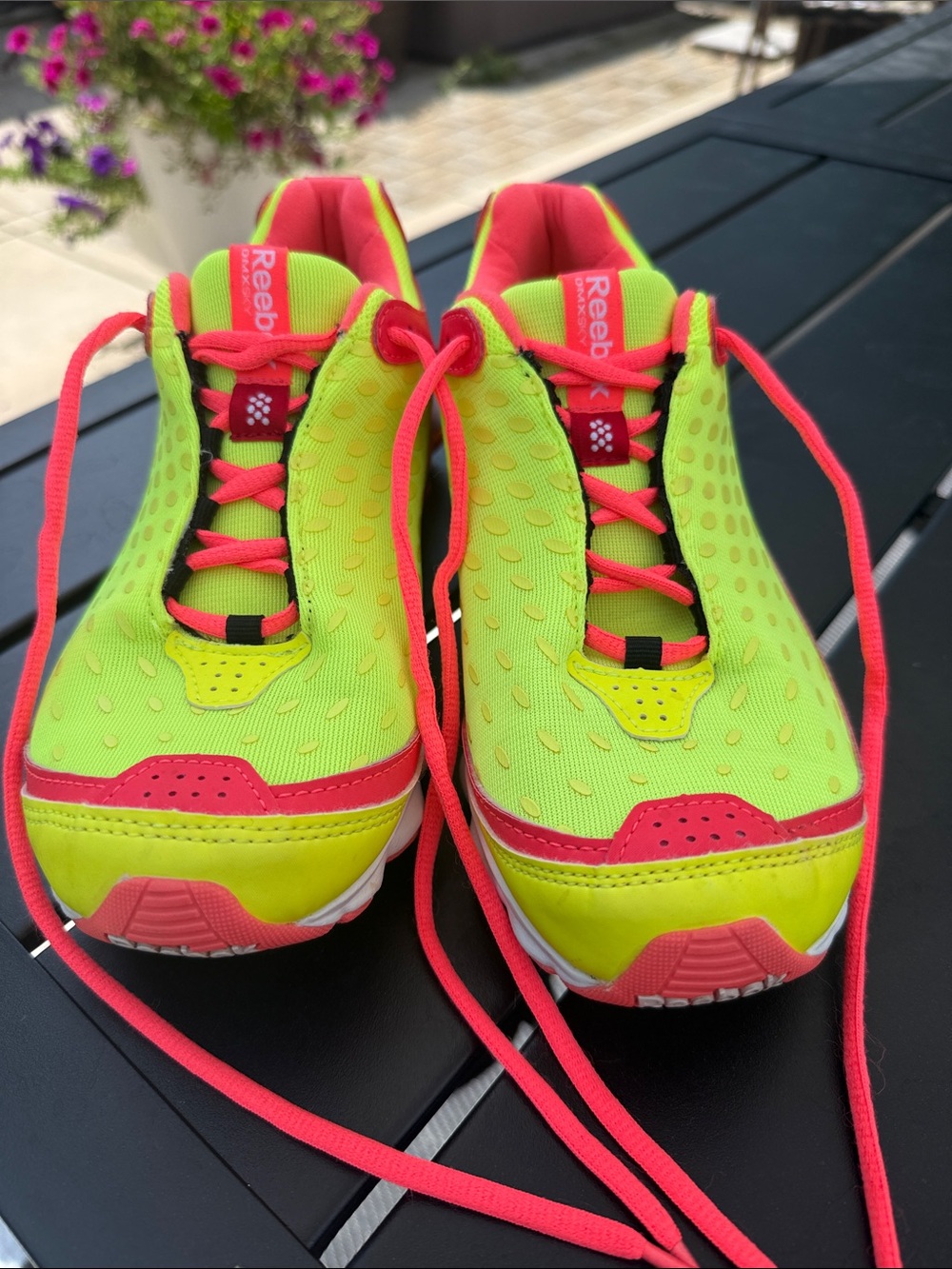 Reebok Women’s Lime Green and Hot Pink Athletic Running Shoes